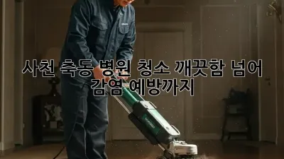사천 축동 병원 청소🧹 깨끗함 넘어 감염 예방까지!